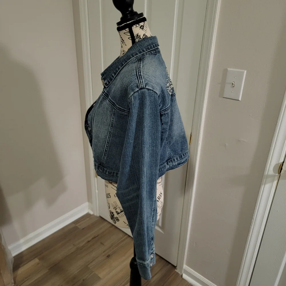 AMERICAN BLUES WOMENS JEAN SHORT CROPED JACKET SIZE XL - Picture 6 of 9
